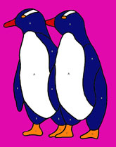 pingvin pár adventi ablak